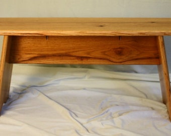 Slant Leg Solid Red Oak Bench