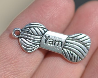 10 Silver Yarn Charms SC1642