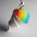 Rainbow Snow Cone Charm, Miniature Food Jewelry Pendant, Polymer Clay Food Charm