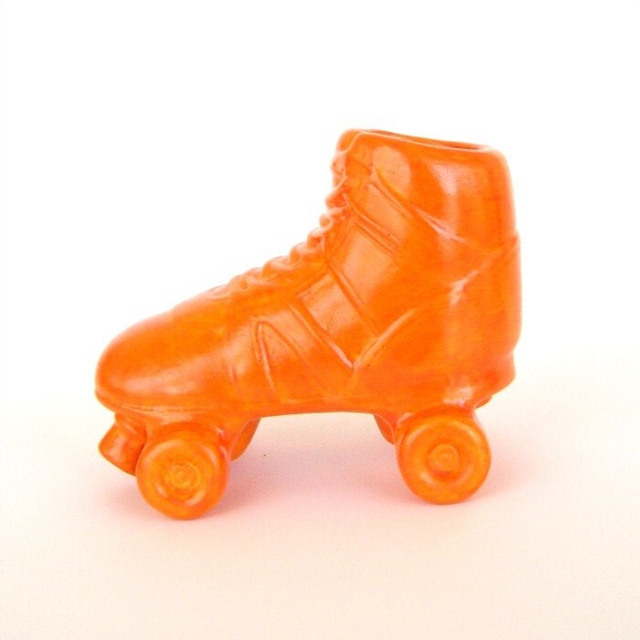 Ceramic Vase Roller Skate Planter Derby Girl Hand by sewZinski