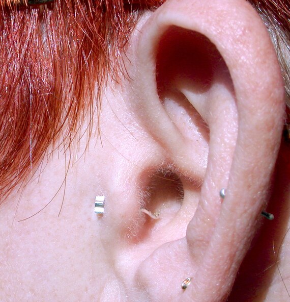 Nose Screw or Tragus stud Geometrics tiny