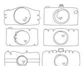 Whimsy Doodles Cameras Digital Stamps Clipart Clip Art Illustrations - instant download - limited commercial use ok