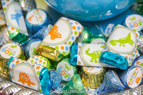 DINOSAUR - Printable Candy Stickers - Baby Shower - DIY Dino Baby Collection - by Make Life Cute Il_570xn