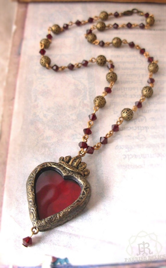 The Divine Heart Stained Glass Sacred Heart Necklace