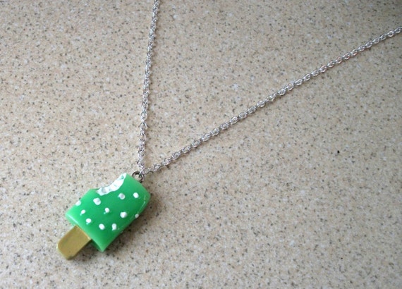 Green Ice Lolly Pendant Necklace