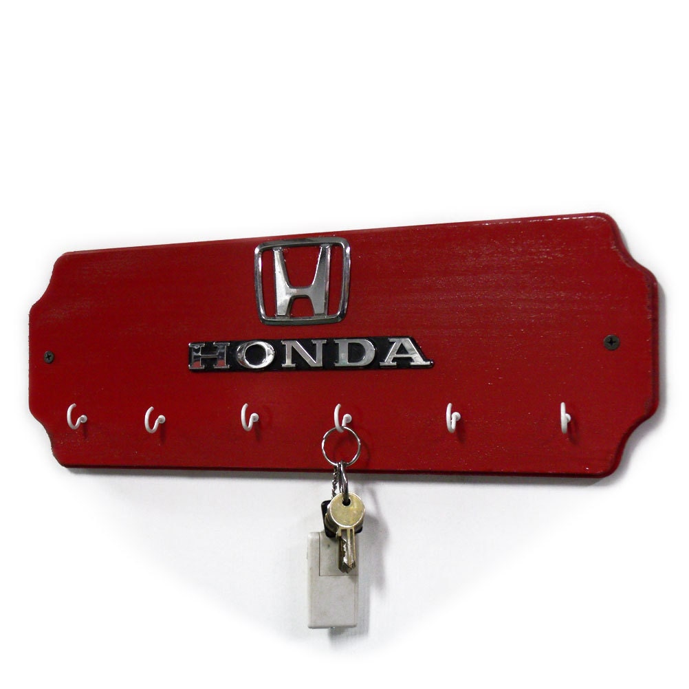 Red Honda Car Key Rack Wood Key Hook Wall Key Holder