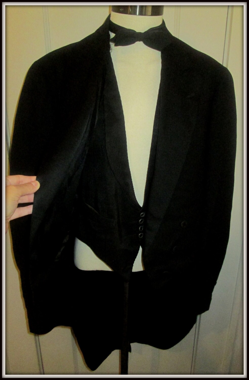 Vintage 1920s Mens Tuxedo Tailcoat Suit Gatsby Era 4 Piece