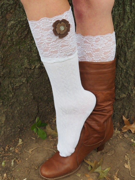 lace ankle boot socks