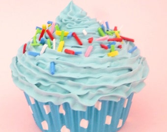 Boy first birthday party BABY BOY photo props cupcake - fake cupcake for photography session shoot props cupcake blue icing unique gifts