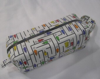 Mouse Maze - Surprise embroidery inside Cosmetic Bag Makeup Bag LARGE