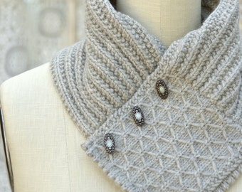 Quilted Lattice Ascot PDF Knitting Pattern Instant Download