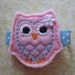 Pink and blue Owl Felt Hair Clip