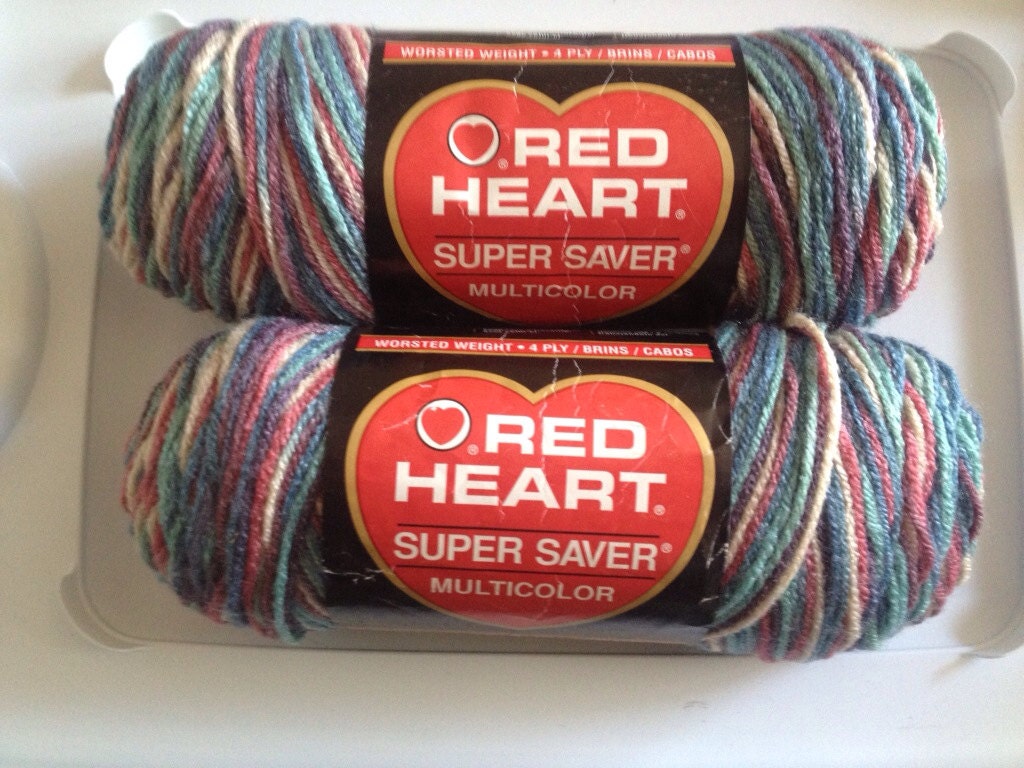 Destash Red heart variegated acrylic yarn
