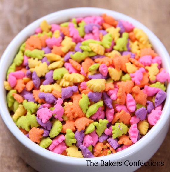 Neon Dinosaur Sprinkles for Cupcakes Cookies Cake Decorating