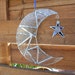 Stained Glass Moon and Star - Clear - Blue - Suncatcher