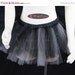 CLEARANCE Black & Silver Tulle Tutu Micro Mini 8" - Size L/XL - SugarKitty Corsets