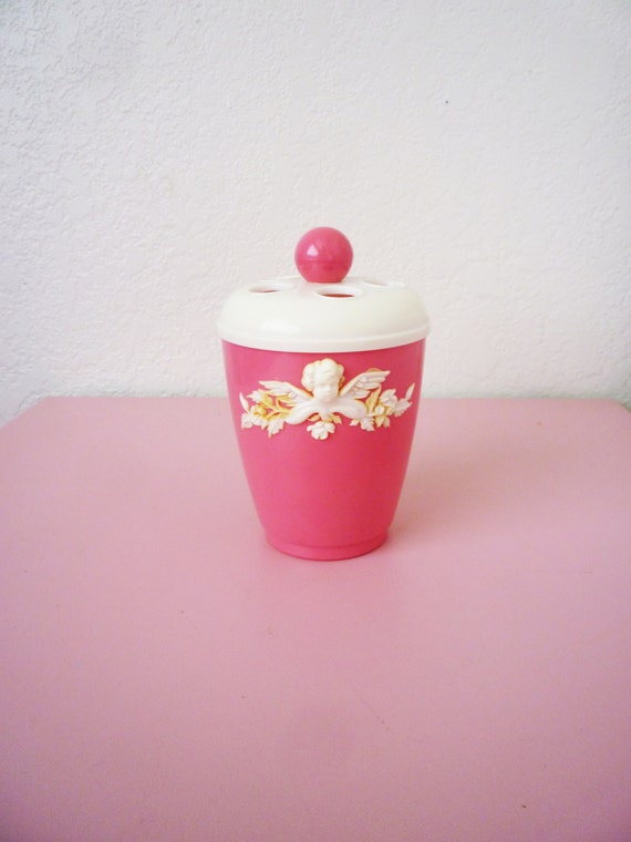 Items similar to Vintage Pink Plastic Toothbrush Holder on Etsy