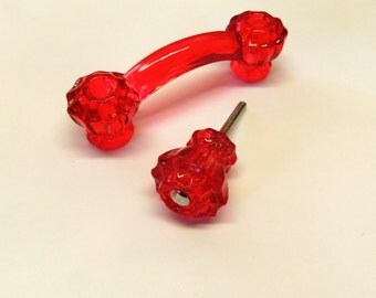 Glass Drawer Pulls Hand Painted Furniture Drawer Hardware Red Purple Lemon Yellow Your color choice