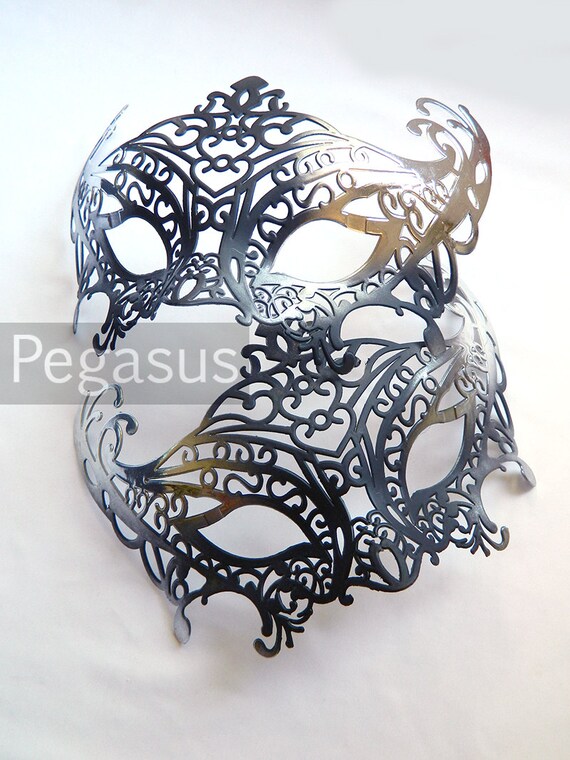 Black and Silver Masquerade Mask base 1 Mask Ballroom