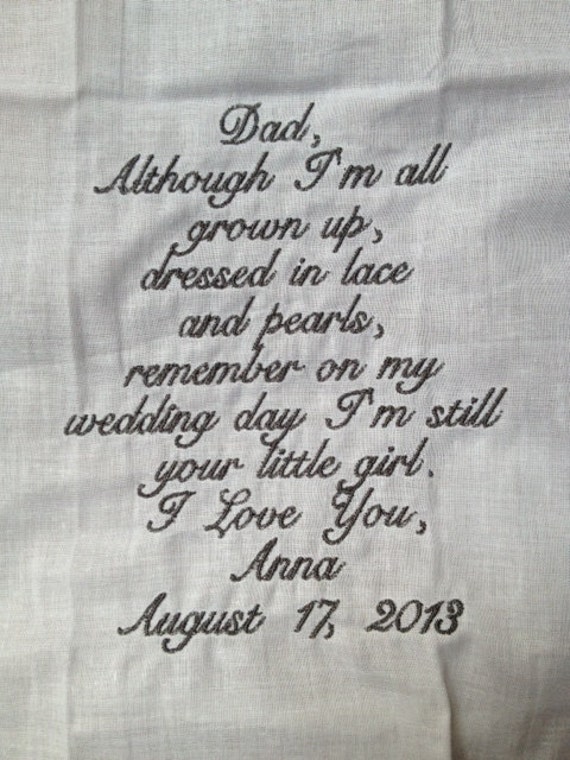 FATHER of the BRIDE SCRIPT Heirloom Personalized Wedding