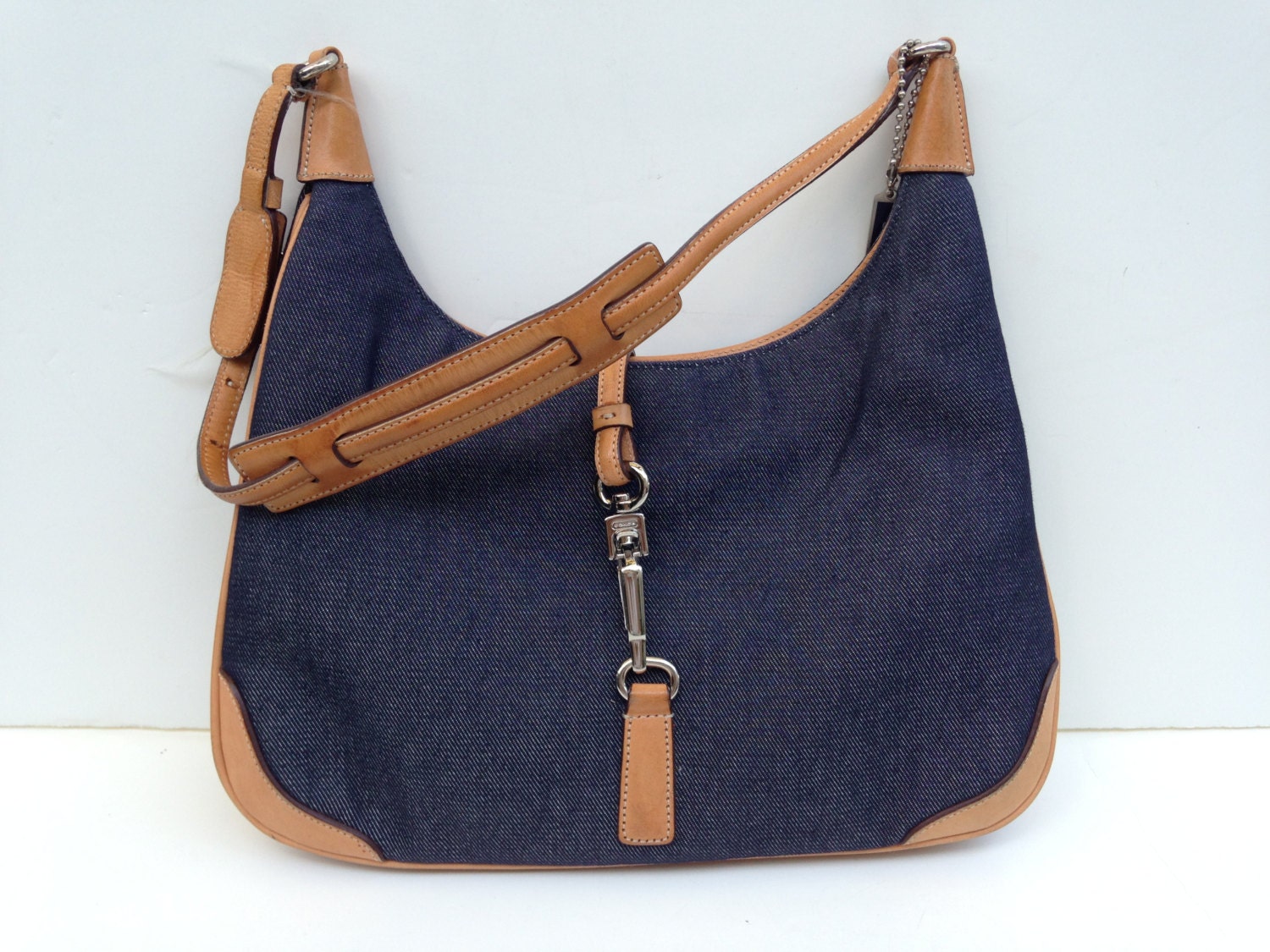 Vintage COACH Hobo Handbag Denim and Leather by LaDolfina