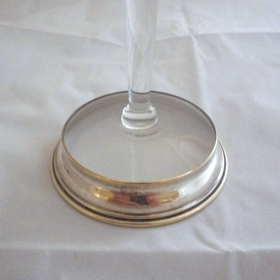 Vintage Clear Glass & Signed Wallace Sterling Silver Candle