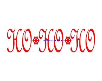HO HO HO  - Christmas Door Decal - Vinyl Wall Decal, Wall Decor, Wall Sticker, Christmas Decal, Christmas Door Decal, Snow Flake Decal