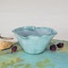 Hand made Serving Ceramic Bowl Aqua light Blue white glossy glaze wheel thrown pottery Hostess gift modern kitchen home decor