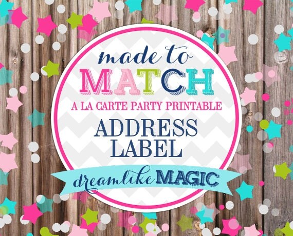 Made to Match Party Printable- Address Label Design Il_570xn