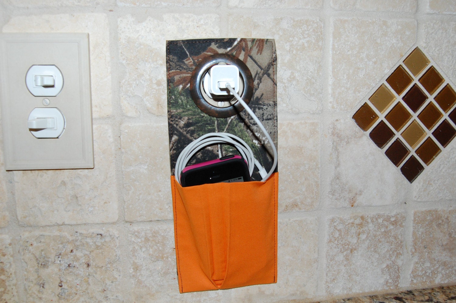 Cell Phone Holder Wall Socket Charging Holder IPhone Camo