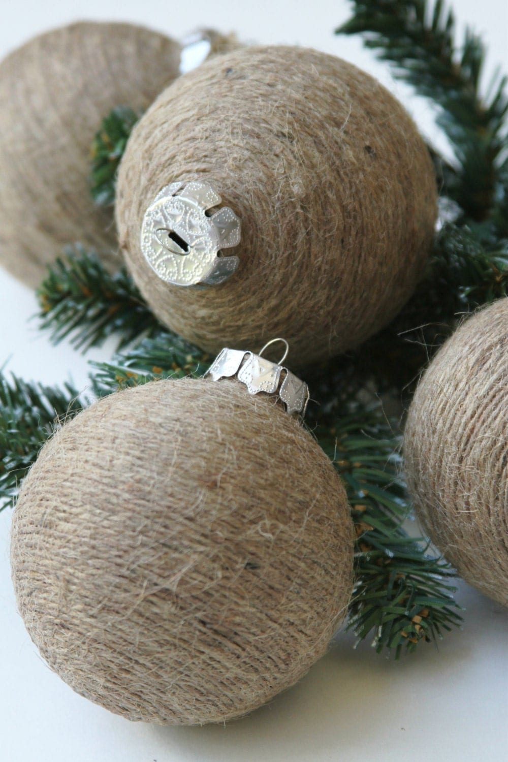 Christmas Ornament Jute Twine Shabby Chic Nautral by FourRDesigns