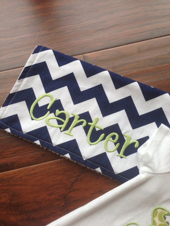 Personalized Baby Set Bib Burp Cloth by FunnyFarmCreations