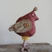 RESERVED Listing - Red Bird - Quirky - Soft Sculpture Bird - Folk Art - Woodland Animal - Primitive Art Doll - Nursery Decor - COOPER
