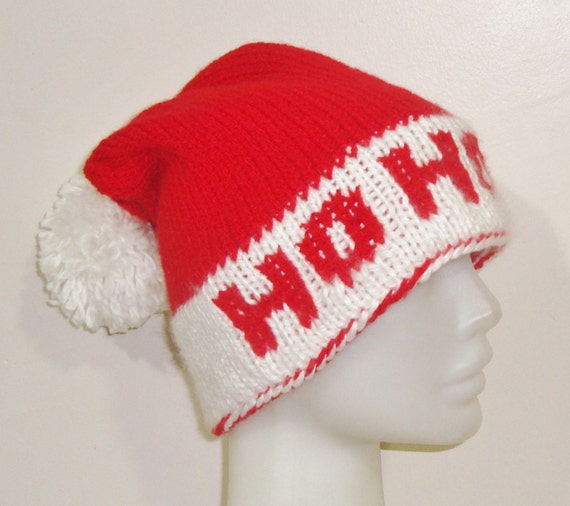 ho ho ho personalized womens santa hat in white and red hand ho ho ho personalized womens santa hat in white and red hand