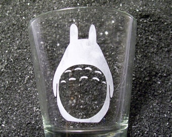 Totoro etched shot glass