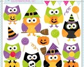 Halloween Hoot Cute Digital Clipart - Commercial Use OK - Halloween Owl Graphics, Halloween Clipart, Halloween Graphics, Owl Clipart Il_170x135