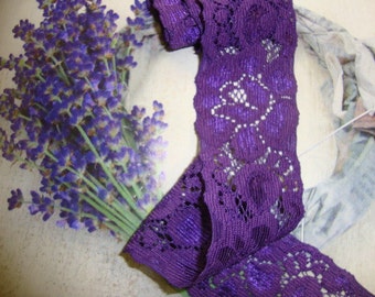 Grey Purple Sequin Lace Eb3065