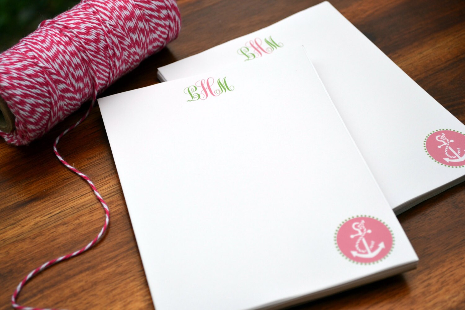 Preppy Anchor Monogram Notepads /Personalized Notebook