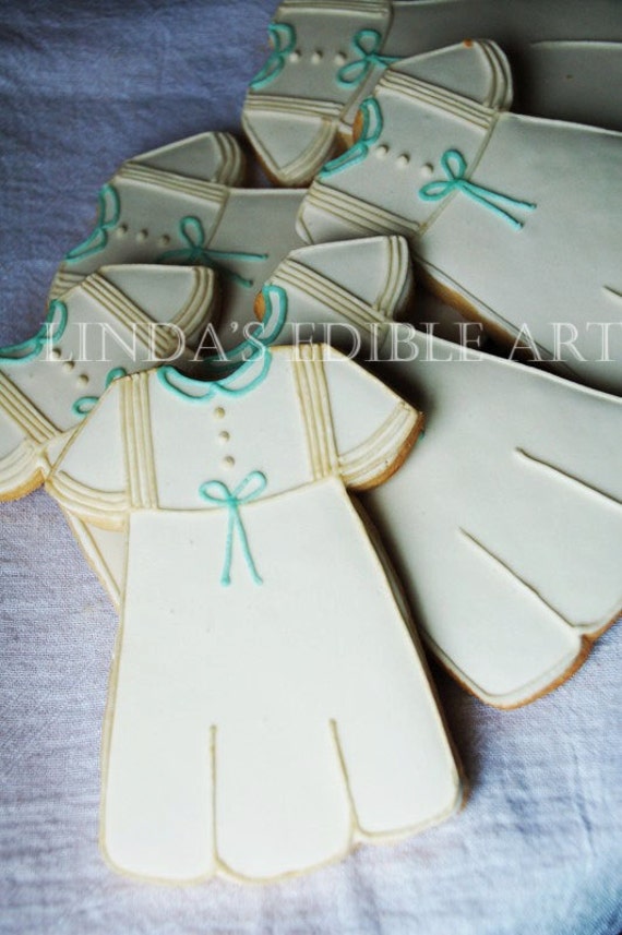 Boys' Christening Gown Cookies 1 Dozen 12