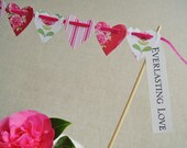 Tilda heart cake bunting - Pinks - patterned cardstock hearts Choose you own greeting Perfect for weddings MADE TO ORDER Il_170x135