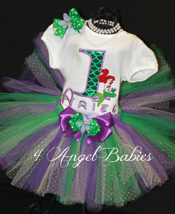 Girls Birthday Tutu Outfit Little MERMAID Princess or Flounder ...