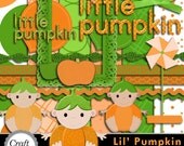 50% Off Sale Lil' Pumpkin Digital Scrapbook Kit Digital Papers Clip Art Digital Scrapbooking Paper Pack Halloween Scrapbook Kit Clipart Sale Il_170x135