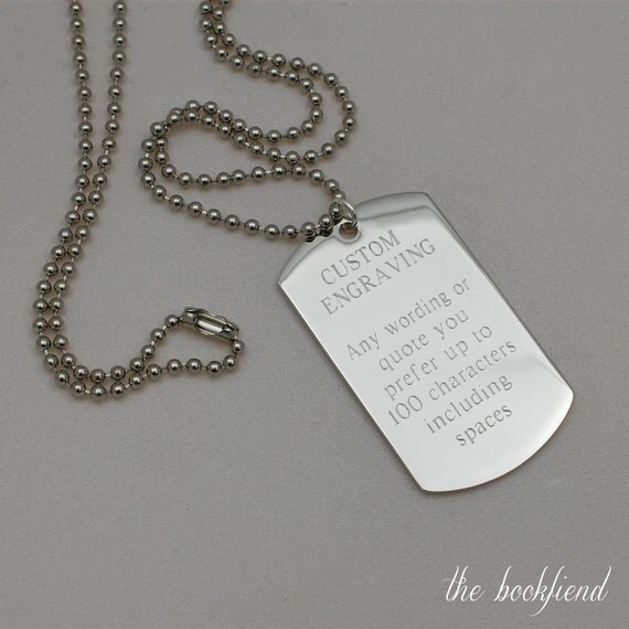 custom engraved dog tag your custom message up to 100