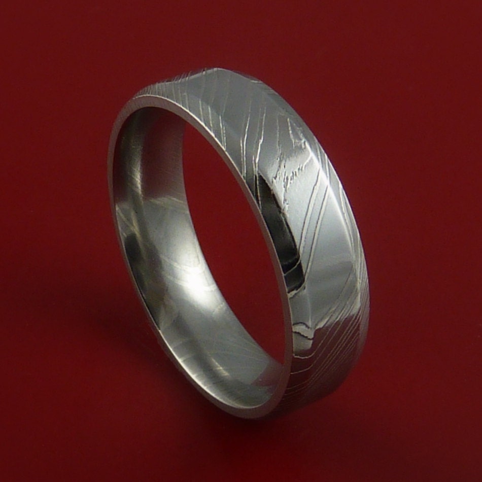 Damascus Steel Ring Wedding Band Genuine Craftsmanship Custom