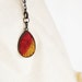 Terracotta Mustard Red Wool Silk Drop Shaped Pendant. Gift under 30
