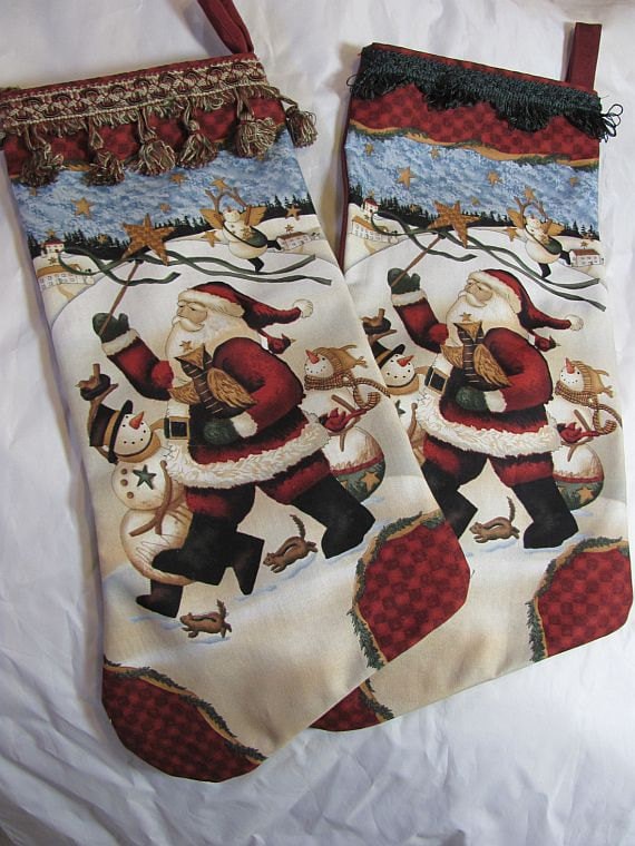 Christmas Stocking - Santa Claus Stocking - Christmas Decoration