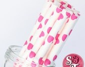 Pink Hearts Party Paper Straws - Cake Pop Sticks - Pixie Sticks - Qty 25 Il_170x135