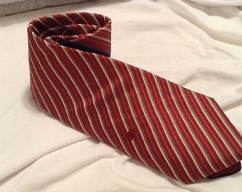 Vintage VALENTINO CRAVATTE Tie Valentino Diagonal Striped Tie Silk Tie Italy Red Blue Black