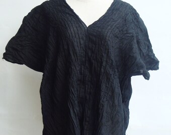 B7, Free Size Free Spirit Black Cotton Blouse, black blouse