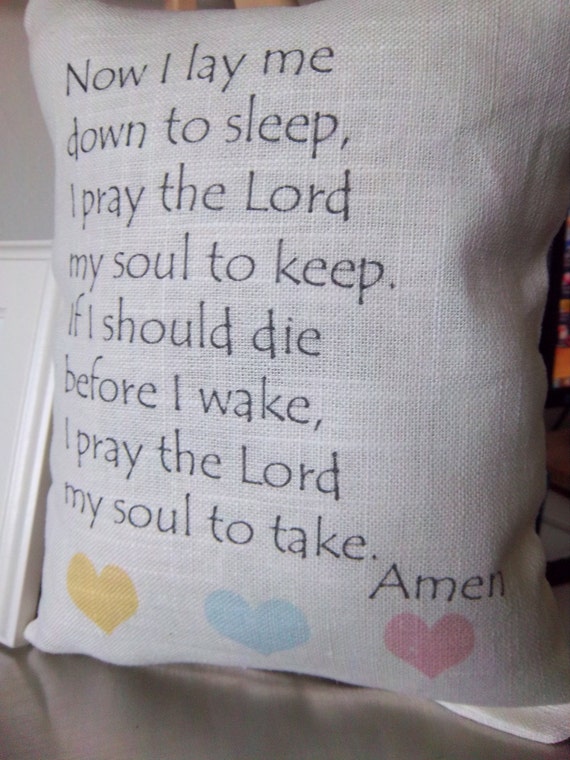 Items similar to Nursery pillow prayer throw pillow new baby gift linen